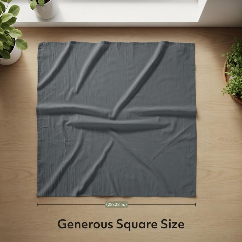 Utopia Kitchen Light Grey Flour Sack Towels [12 Pack - 28 x 28 Inch] 100% Cotton Tea Towels for Cleaning & Drying - Highly Absorbent Kitchen Dish Cloth - Image 2